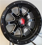 Havok H105 Chevy Wheels 20"X10-24 Offset 8 Lugs Road Machined Black Milled. Fixed Price $1499.00.