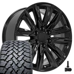 20X9 Black 4869 Oe Wheels & 275/55R20 At Tires Set 6X139.7. Fixed Price $2061.00.