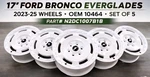 17" Ford Bronco Everglades 2023-25 Wheels Rims Oem 10464 Set Of N2DC1007B1B. Fixed Price $2785.35.