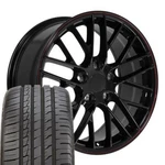 5402 Black W/red Stripe 18 Inch Rims & Tires Set Fit C4 Corvette Camaro. Fixed Price $1455.00.