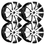 (SET-4) Strada Gabbia 22X9.5 6X135/6X139.7 30MM Black Machined Wheels Rims. Fixed Price $1392.00.