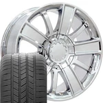 20" Chrome 5653 Wheels & Goodyear Tires Set Fits Silverado Tahoe Suburban. Fixed Price $2171.00.