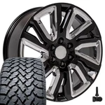 5901 Black 22X9 Oe Wheels Llc Rims & 285/45R22 At Tires, Tpms Set 6X139.7 28ET. Fixed Price $2156.00.