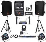 Jbl EON208P 8" Bluetooth Speakes+mixer+stands+wireless Mics+headphones+lights. Fixed Price $904.85.