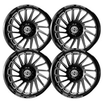 (SET-4) Scorpion Saw 20X9 8X170 12MM Black Milled Wheels Rims Inch. Fixed Price $1249.00.