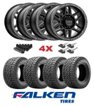 Kmc Wheels Falken Fits Chevy Silverado Black Rims A/t Tires 2857017 17X8.5. Fixed Price $2695.00.
