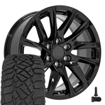 4875 20X9 Black Oe Wheels & 275/55R20 R/t Tires, Tpms Set 6X139.7 +28ET. Fixed Price $1913.00.