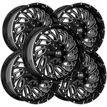 (set Of 5) Hardrock H710 Attack 20X12 6X135/6X5.5" -51 Black/milled Wheels Rims. Fixed Price $1745.00.