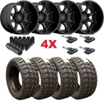 Matte Black Wheels Rims Rhino Glamis Mud Terrain Tires 35125018. Fixed Price $2595.00.