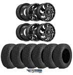 20 Dually Wheel Tire Set Black Milled Terrain Package 6 Fuel Cleaver D574. Fixed Price $3795.00.