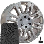 3788 20X8.5 Polished Rims & 275/55R20 R/t Tires, Tpms Set 6X135 +44ET. Fixed Price $2029.00.
