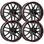 (SET-4) Touren TR60 18X8 5X115/5X120 20MM Black Red Wheels Rims Inch. Fixed Price $731.76.